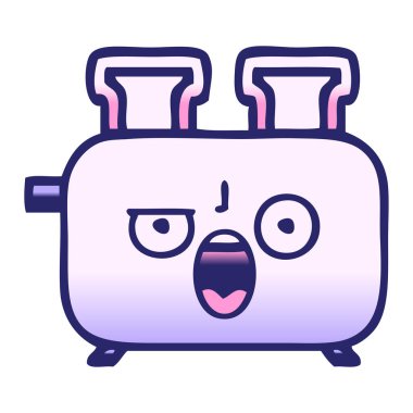 parlak neon renkli bir tost makinesinin gölgelendirilmiş karikatürü