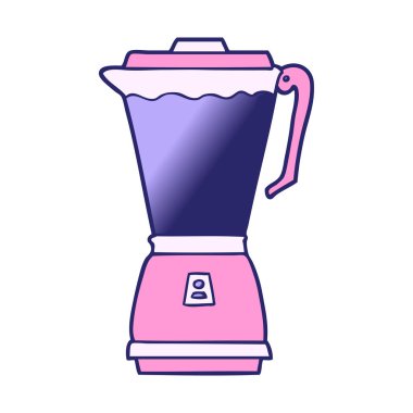 parlak neon renkli çizgi film yiyecek işlemcisi