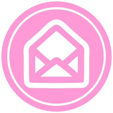 zarf harfi dairesel simgesi parlak neon renklerinde