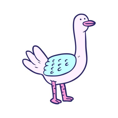 parlak neon renkli çizgi film kuşu