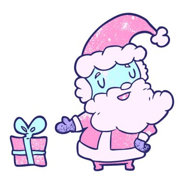 parlak neon renkleri olan noel baba çizgi filmi