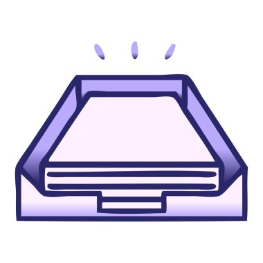 Parlak neon renkli gelen kutunun gölgelendirilmiş karikatürü