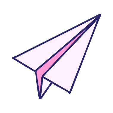 Parlak neon renkli kağıt bir uçak karikatürü.