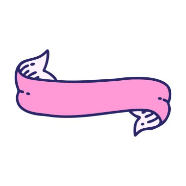 parlak neon renklerde geleneksel bir pankart dövmesi