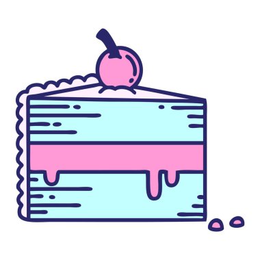 Parlak neon renkli geleneksel pasta dilimi şeklinde dövme.