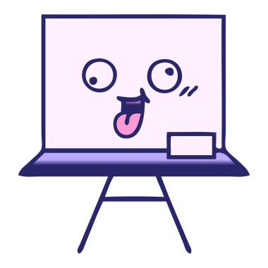 Parlak neon renkli beyaz bir panonun gradyan gölgeli karikatürü