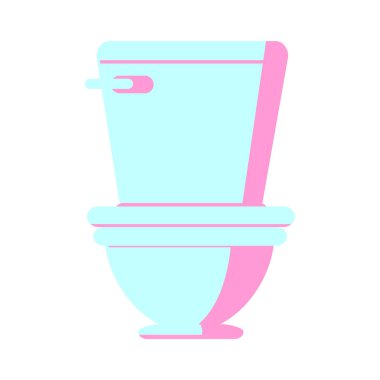 Parlak neon renkli tuvaletin düz renk çizimi