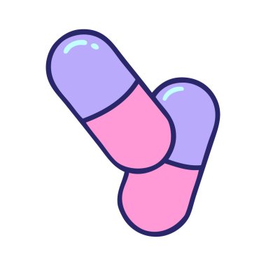 Parlak neon renkli hapların geleneksel stili dövmesi.