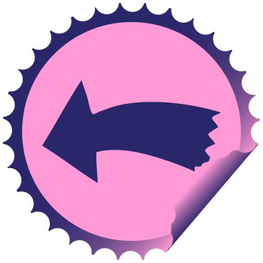 Dairesel soyma etiketi parlak neon renklerinde tuhaf çizgi film oku