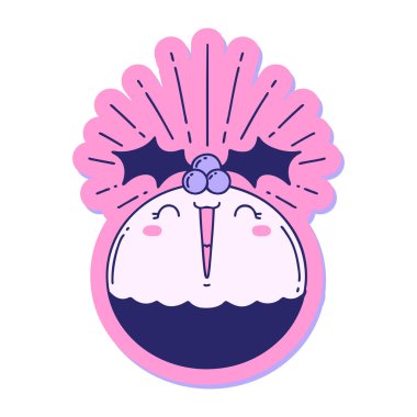 Parlak neon renkte yılbaşı pudingi söyleyen dövme stili.