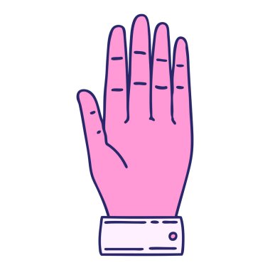 parlak neon renkte geleneksel bir el dövmesi