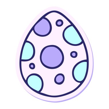 Parlak neon renklerde karikatür paskalya yumurtası çizilmiş garip bir el çıkartması.