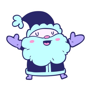 parlak neon renkli çizgi film Noel Baba