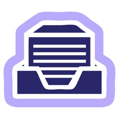 ofis kağıdı yığın simgesi parlak neon renklerde