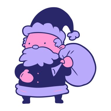 Parlak neon renkli şirin Noel Baba