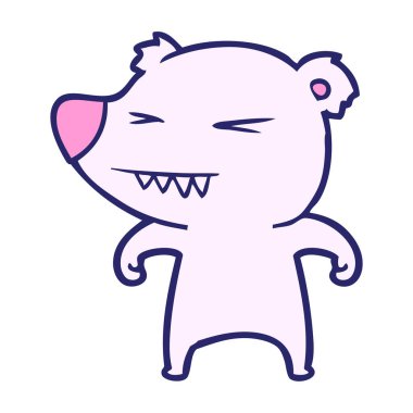 Kutup ayısı çizgi filmi parlak neon renklerle