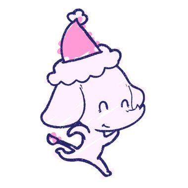 Neşeli Fil Tebeşiri Parlak neon renklerle çiziyor