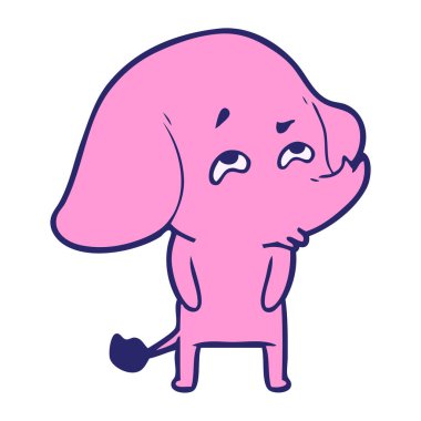 parlak neon renklerle hatırlayan çizgi film fili