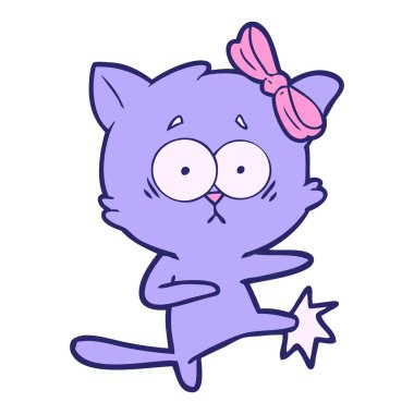 parlak neon renkli çizgi film kedisi