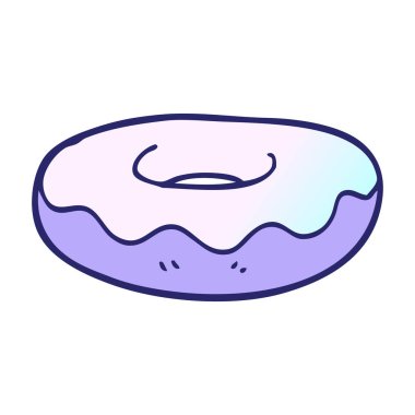 karikatür karalaması parlak neon renklerde buzlu çörek