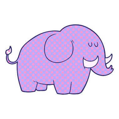 parlak neon renkli çizgi film fili