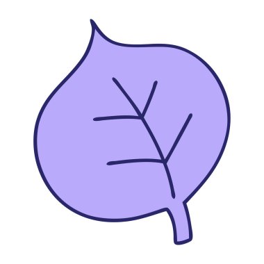 parlak neon renkli basit ama muhteşem bir yaprağın karikatürü