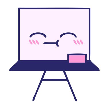 Parlak neon renkli beyaz bir karikatür.