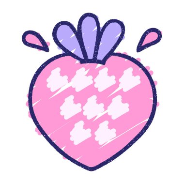 Çilek Tebeşiri Parlak neon renklerle çiziyor