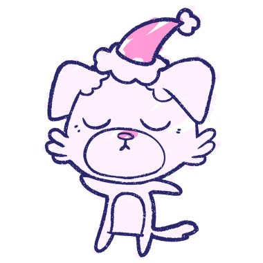 Noel Köpek Tebeşiri Parlak neon renklerle çiziyor