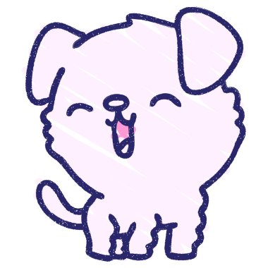 Şirin Köpek Tebeşiri Parlak neon renklerle çiziyor