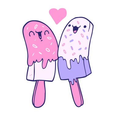 parlak neon renklerle aşık buz lolipopları.