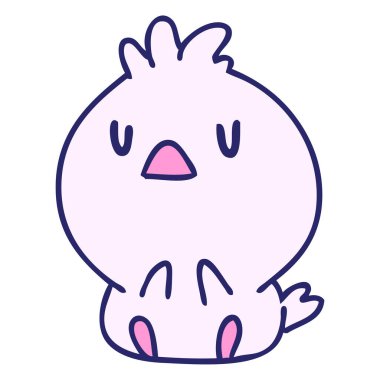 parlak neon renkli şirin küçük bir kuş karikatürü