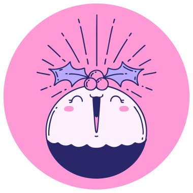 Parlak neon renkte yılbaşı pudingi söyleyen dövme tarzının simgesi