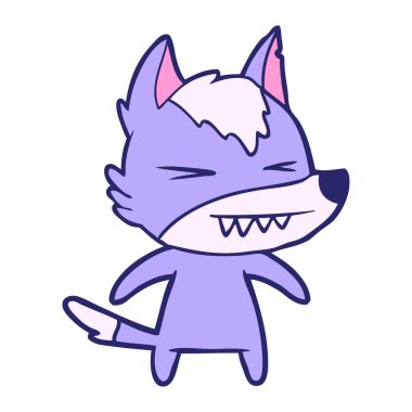 Parlak neon renkli kızgın kurt çizgi filmi