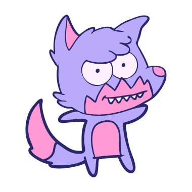 Fox çizgi film karakteri parlak neon renklerle