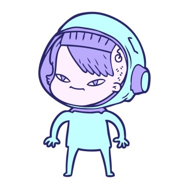 Parlak neon renkli astronot kadın.