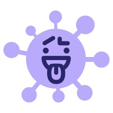 Parlak neon renklerle karışık mutlu virüs