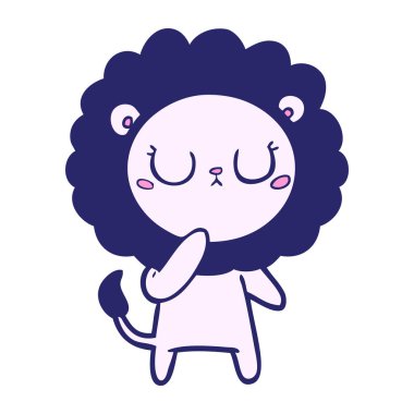 parlak neon renkli çizgi film aslanı