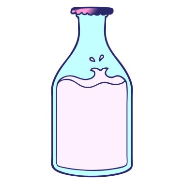 parlak neon renkli süt şişesi