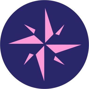 Parlak neon renkli bir yıldızın ikonik dövme şekli