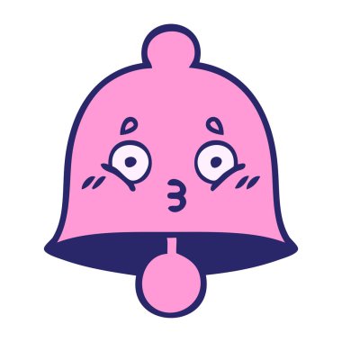 Parlak neon renkli sevimli bir çan karikatürü.