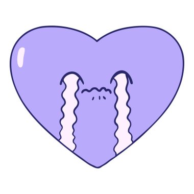 Çizgi film, parlak neon renkte hasta bir kalbi sever.