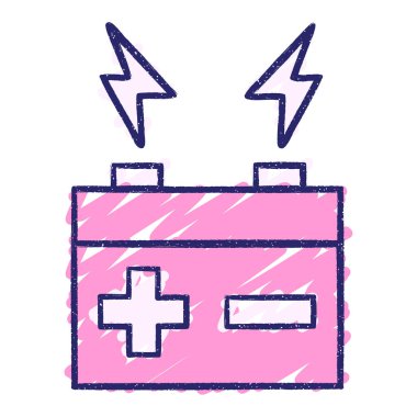 Pil Tebeşiri Parlak neon renklerle çiziyor