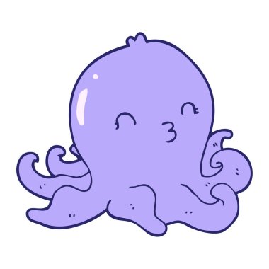 parlak neon renkli ahtapot çizgi filmi