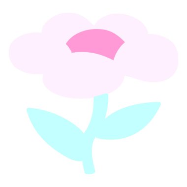 parlak neon renklerde büyüyen çizgi film çiçekleri