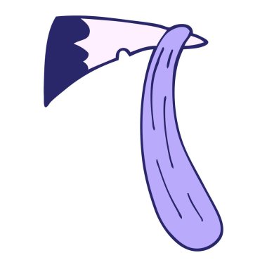 karikatür kanlı balta parlak neon renklerde