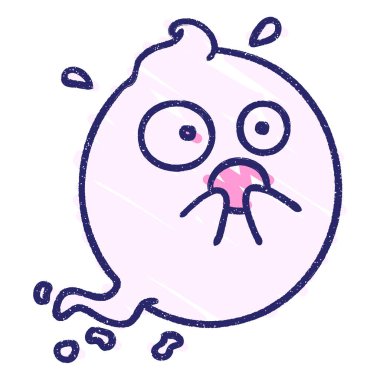 Sevimli Hayalet Tebeşiri Parlak neon renklerle çiziyor