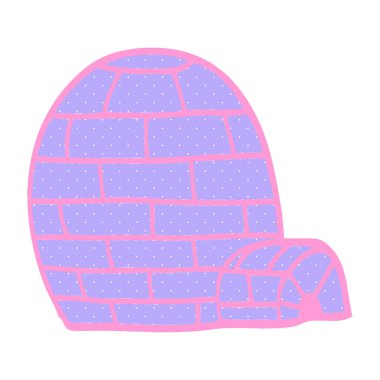 parlak neon renklerde karalama buz iglosu