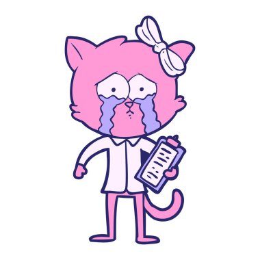 parlak neon renkli çizgi film kedisi