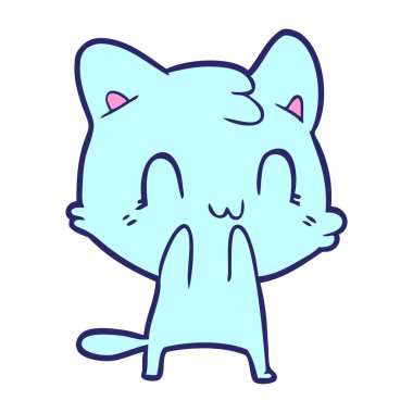 çizgi film mutlu kedi parlak neon renkli